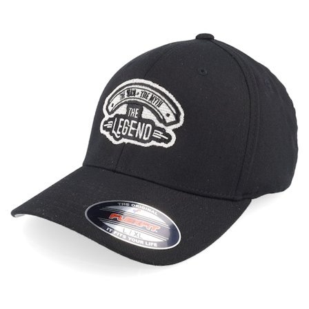 Iconic - Zwart flexfit Cap - The Man The Myth The Legend Black Flexfit @ Hatstore