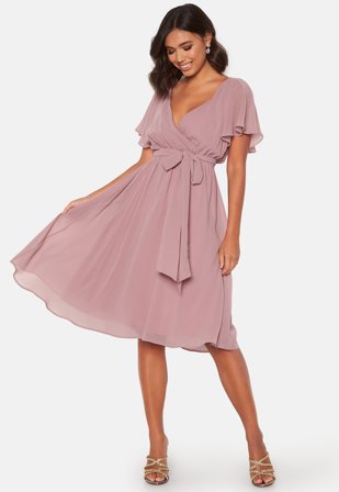 Goddiva Flutter Chiffon Midi Dress Vaatteet