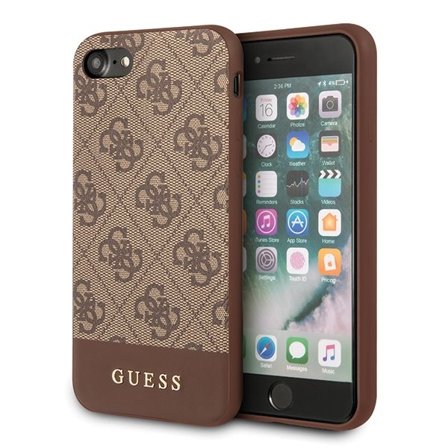 Guess 4G Stripe Collection-etui for iPhone 7 / 8 / SE 2020 / SE 2022 - brun