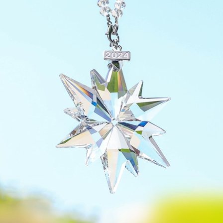 2025 Joulun kristallilumihiutale koristeet, läpinäkyvä, joulukuusen kiiltävät riippuvat koristeet, kaunis joulu