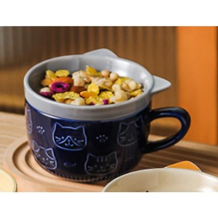 300 ml, Blå, Japansk Stil Sød Kreativ Keramisk Kop Kattehoved Ka