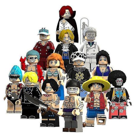 14 Pieces Of One Piece Lu Fei Nami Aisi White Beard Sabo Chi Dog Cap Assembled Building Block