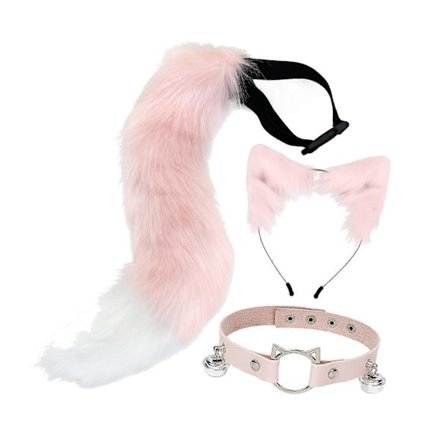 Ører Pannebånd Krage og Hale Sett Myk Utkledning for Feiringer Festivaler Fest-lingling}