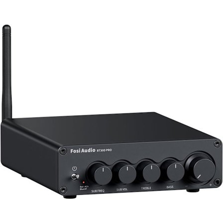 Fosi Audio Hi-Fi Bluetooth 5.0 Stereo Audio Receiver Forstærker 2.1 Channel Class D Integreret Amp 2X165W