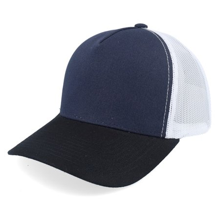 Equip - Bleu trucker Casquette - Blank Navy/White/Black A-frame Trucker @ Hatstore