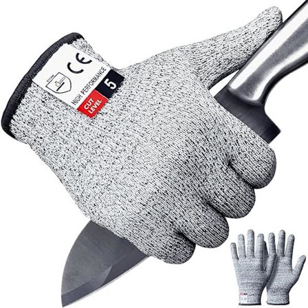 2PCS Cut Resistant Gloves, Cutting Gloves Level 5 Protection for