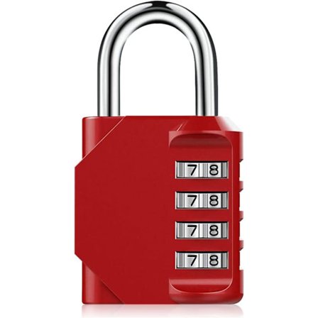 Hænglås (1 pakke sort), Kode hængelås, Gymnastik hængelås, 4-positions udendørs vandtæt og nulstillelig kombinations hængelås, brugt til skole 