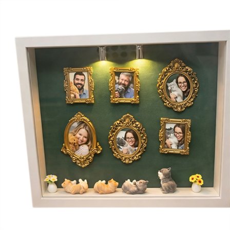 DIY Mini Museum-Silhuetboks Personlig Foto Mini Museum-Silhuetboks Med LED-lys Gave Til Katteelskere