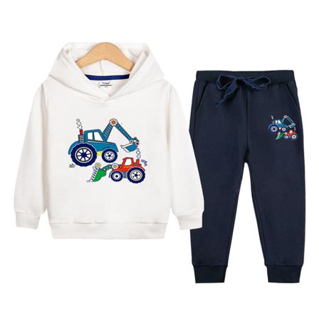 Pojkar Elastisk Midja Träningsoverall Set Långärmad 2 Delar Outfit