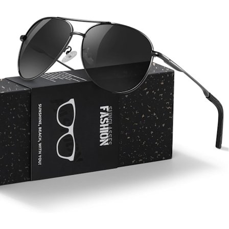 Pilot Solbriller Menn Polariserte Solbriller Unisex UV400 Beskyttelse Sorte Solbriller Kjøring, Fiske, Løping Klassiske Ultra Lette Nyanser