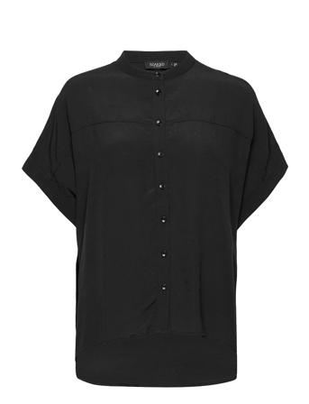 Slhelia Shirt Ss Kortermet Skjorte Svart Soaked In Luxury
