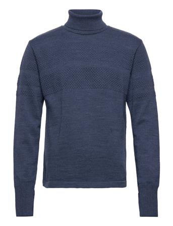 Wool Klemens Knit Knitwear Turtlenecks Blå Mads Nørgaard