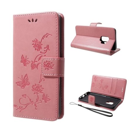 Samsung Galaxy S9 perhoskukka suojakotelo - Pinkki