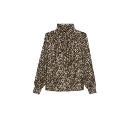 Saint Laurent Dot Print Shirt Brun, Dame Bluser