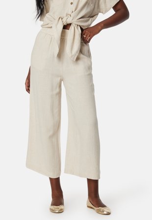 Pieces Pcvinsty HW Linen Culotte Oatmeal Klær