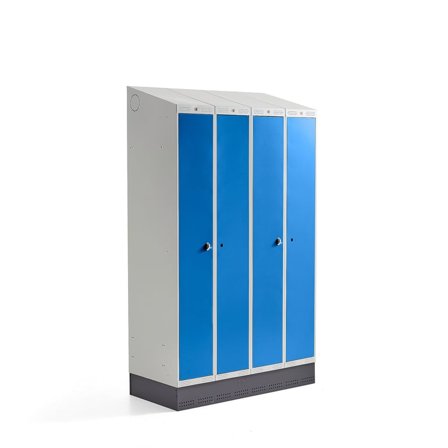Clean-dirty locker CLASSIC COMBO, skirting, 4 doors, 2050x1200x550mm, blue