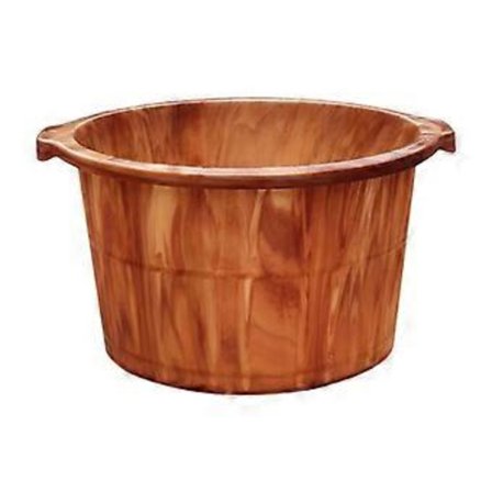 Fodbad Tønde Multifunktionel Pedicure Bassin til Kvinder Mænd SPA Fodbad (Brun Højde 23cm)