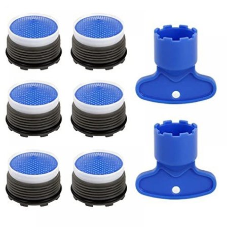 6 stk. M18.5 Luftblander, Køkken- og Badeværelsesmundstykke, Plast Vaskarmatur