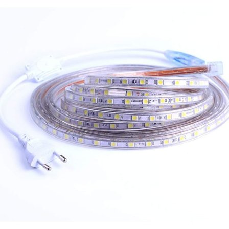 LED-strip, LED-remsa, ljusstark LED-remsa 220v, 5050 IP65 vattentät LED-remsa, kallvit (2m)