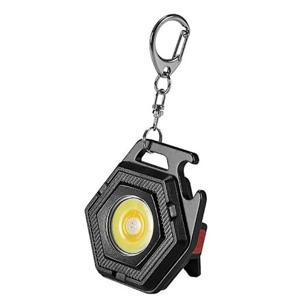 Led lommelygte med USB-opladning, vandtæt Ip64 1stk-sort