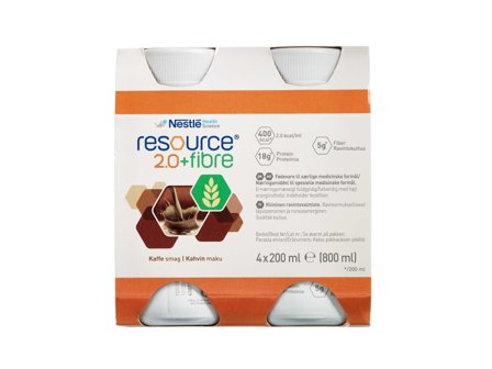 Resource 2,0 + Fibre næringsdrikk kaffe, 4x200 ml
