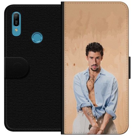 Kompatibel Tegnebogsetui til Huawei Y6 (2019) Bad Bunny Super Bowl-inspireret grafik med NFL-trofæ og San Francisco-bro i sportdesign