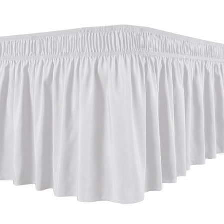 Silkemykt luksuriøst sengeteppe som omslutter, enkelt og velsittende, fargeekte volanger, elastisk stoff