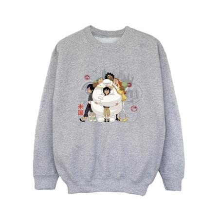 Disney Girls Big Hero 6 Baymax Group Hug Sweatshirt 12-13 år Sports Grey 12-13 Years