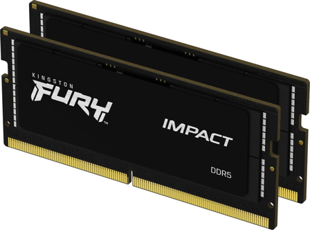 Kingston-Fury Impact 64GB (2x32GB) / 4800Mhz / SODIMM DDR5 / CL38 / KF548S38IBK2-64-Kingston Fury Impact 4800Mhz SODIMM DDR5 64GB (2x32GB)-Computer 