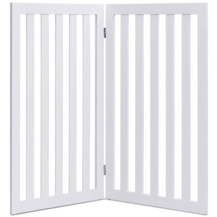 COSTWAY Modulaarinen Taitettava Pet Gate 2 paneelia taipuisilla saranoilla 100x89cm Koiran turvaportti valkoinen