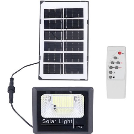 100 LED Solar Floodlight Utomhus, IP67 Vattentät, Fjärrkontroll, Hög Ljusstyrka, Solar Vägglampa för Trädgård, Gatlykta