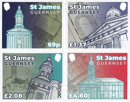 Guernsey - SEPAC 2025 Arkitektur - Postfrisk sæt 4v