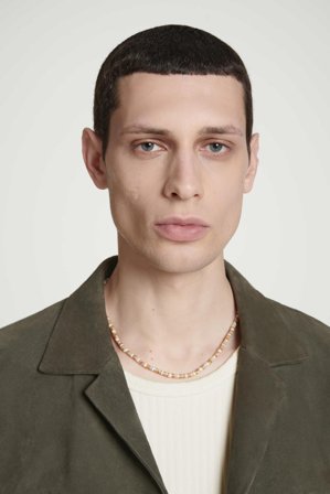 COS Men's Semi Precious Beaded Necklace in Orange