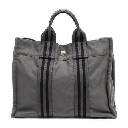 Hermès Vintage, Pre-owned Tote Bags Grijs, Dames, Maat:ONE Size,Canvas