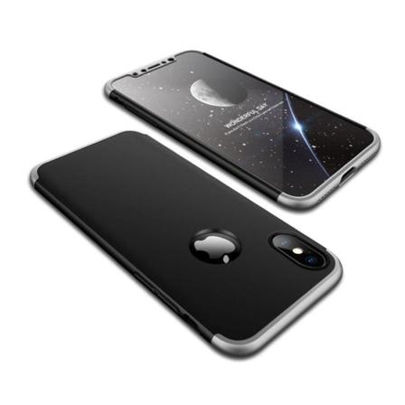 GKK iPhone Xs Max aftageligt, mat etui - Sølv/Sort Black
