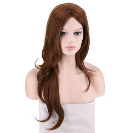 Naisten peruukki Pitkät kiharat hiukset Big Wave Medium Micro Volume W174 light brown