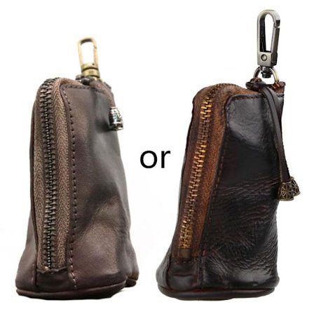 Bærbar vintage lædernøgle pung holder bil til nøgle pung taske til etui nøglering tasker pung lynlås arrangør