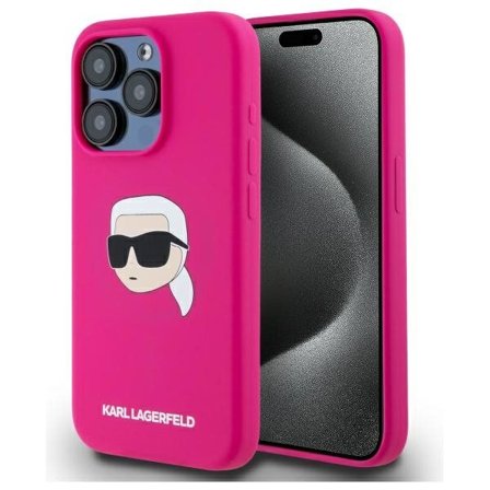 Karl Lagerfeld KLHMP15LSKHPPPLF iPhone 15 Pro 6,1" fuchsia hardcase Silicone Karl Head MagSafe