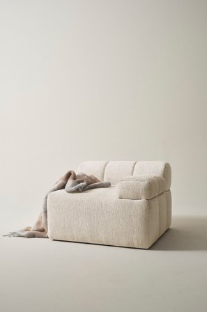 Jotex - Sofamodul Høyre Eliseouter: champagne color leather /inside: offwhite color velvet - DERMY - Kjøp Modulsofaer hos Jotex