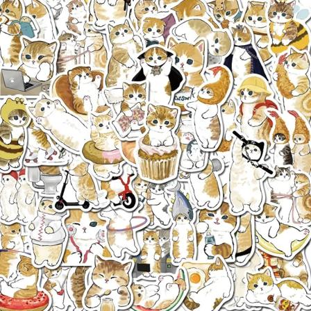 10/50/103stk Kawaii Kattegnefilm Mærkat Søde Dyr Dekaler Børn Legetøj DIY Scrapbog Bærbar Stationær Guitar Kuffer Bil Mærkat 103pcs ALL