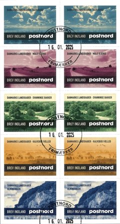 Danmark - Danmarks landskaber - Stemplet 10-stribe