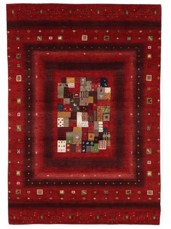 Handgeknüpft Gabbeh Loribaft Teppich 167X241 Dunkelrot/Schwarz