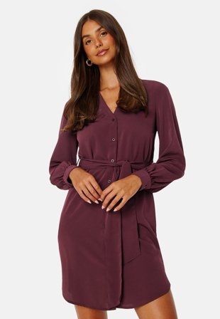 BUBBLEROOM Fenne Shirt Dress Wine-red Klær