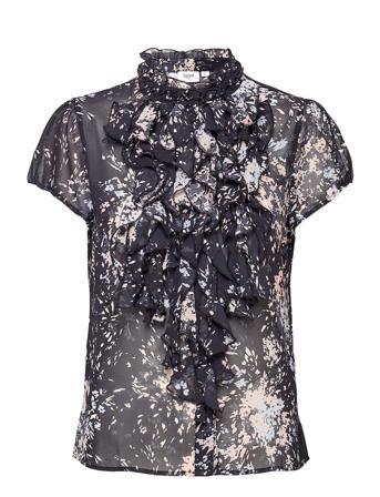 Lillysz Ss Shirt Blouses Short-sleeved Svart Saint Tropez