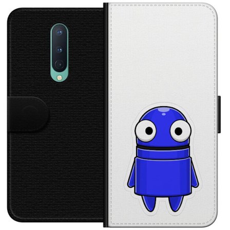 Yhteensopiva Lompakkokotelo OnePlus OnePlus 8 Sininen piirretty hahmo, jossa on suuret silmät ja ystävällinen ilme minimalistisessa muotoilussa