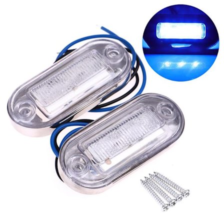 2stk 12V Båtstøttelys Trappedekk akterspeil LED Hekk