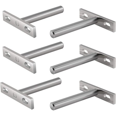 6 delar metallfästen för flytande hylla, 3 tums dolda fästen stöder flytande hylla dold fäste för väggfäste