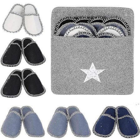 6 Par Fleece-tøfler - Bærbare, Vaskbare, Engangs, Sklisikre - Tøfler for Hjem, Spa, Gjester, Hotell og Reiser