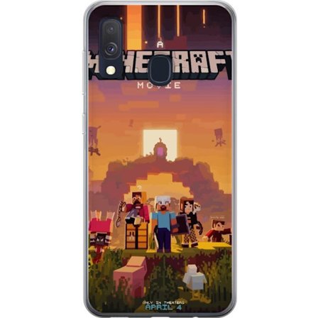 Yhteensopiva Puhelinkuori Samsung Galaxy A40 Minecraft Pikselipeli Rakennuslohko