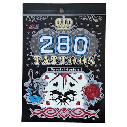 6 st Ark Temporära Tatueringar / Fake Tattoo Sticker - Ros / Fjäril / Rock / Bokstäver